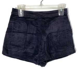 Chloe & Katie Corduroy High Waist Navy Shorts Size Small